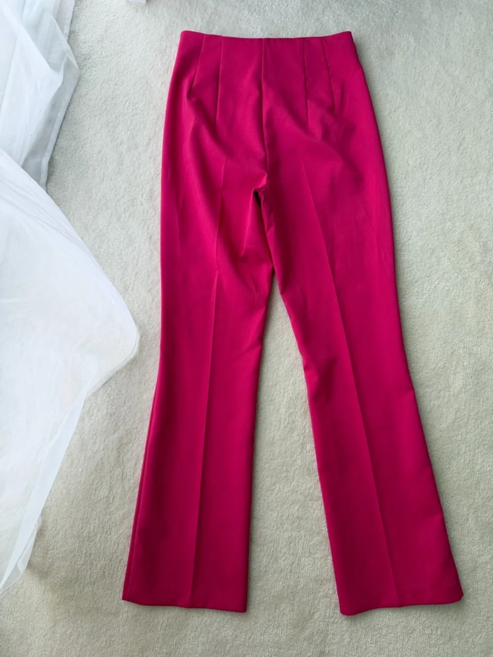 Zara Bright Fuchsia Tailored Dress Pants Trousers Straight Leg Fit
